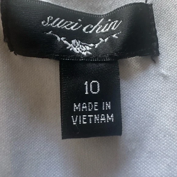 Vintage Suzi Chin Floral Water Color Strapless Dress Size 10 - Picture 7 of 13